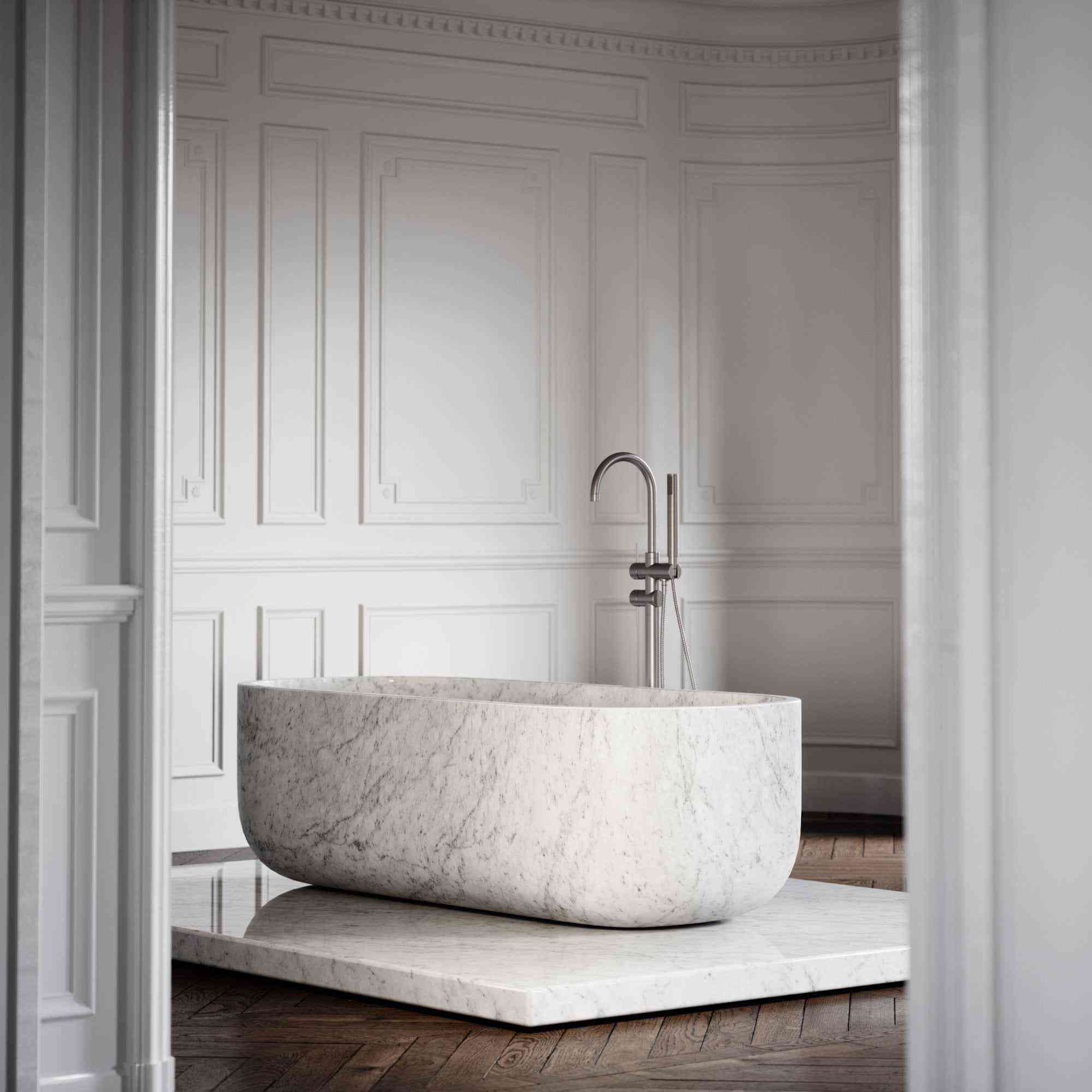 Carrara Marble Freestanding Stone Bath