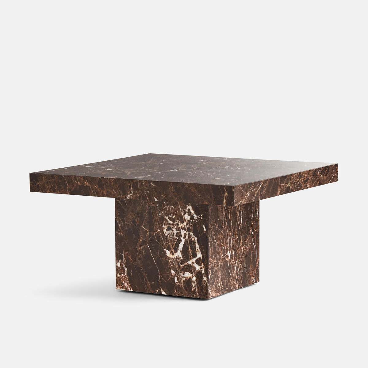 Dark Emperador Marble Side Table, Low