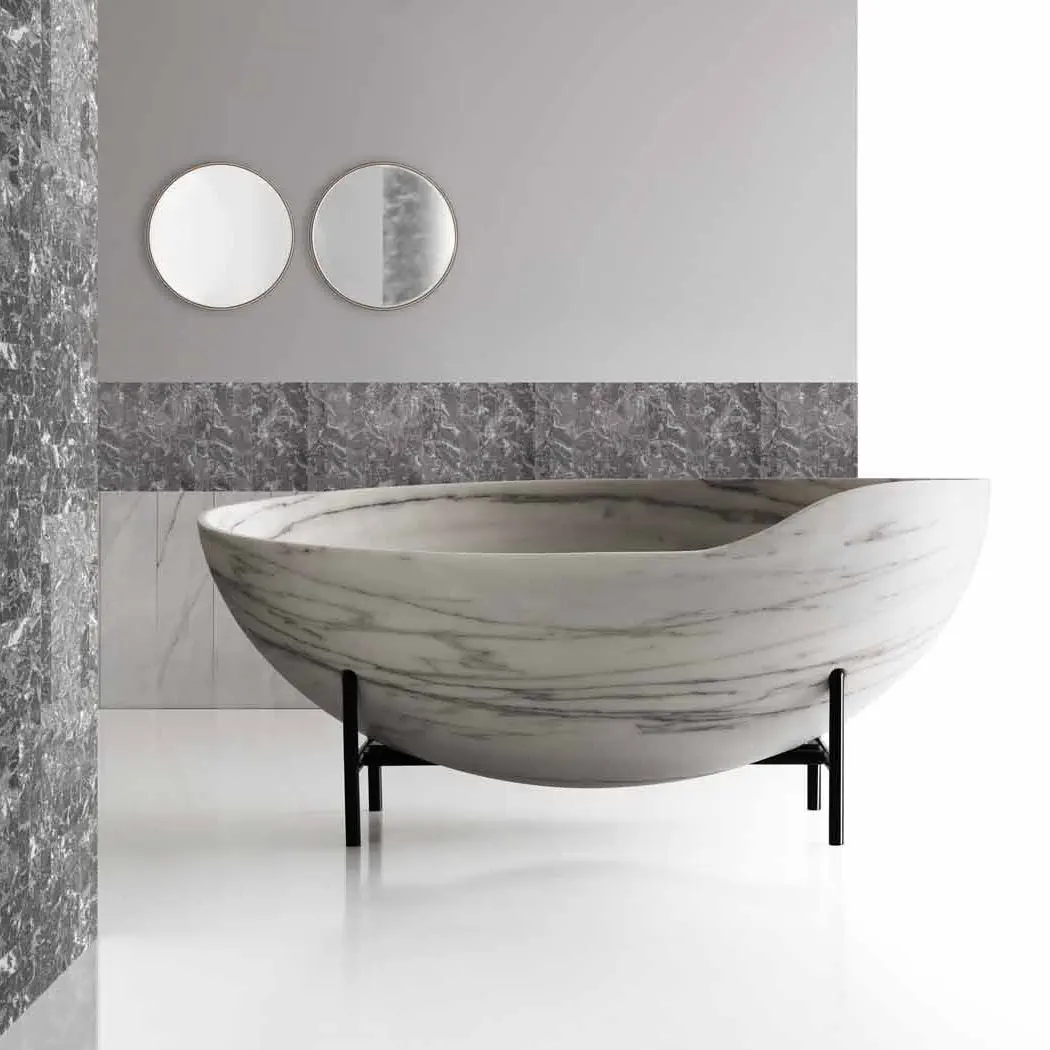 Swan Oval Mona Lisa Grey Marble Bathtub